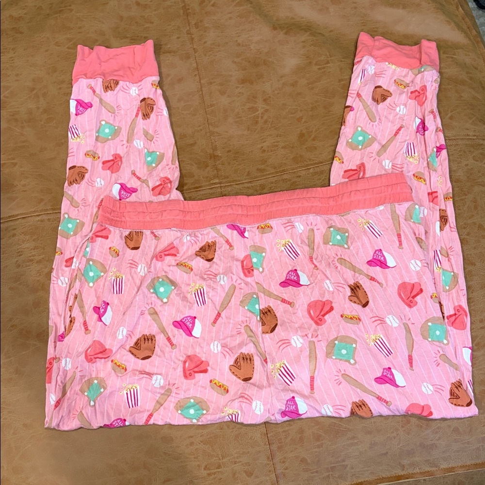 Little Sleepies All Star Baseball Women’s Pants Pink XL - Picture 4 of 4